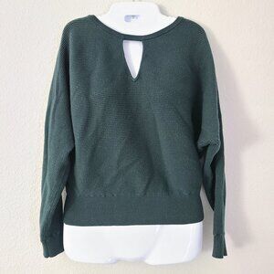 Express Forest Green Keyhole Ribbed Sweater Women's Size Medium